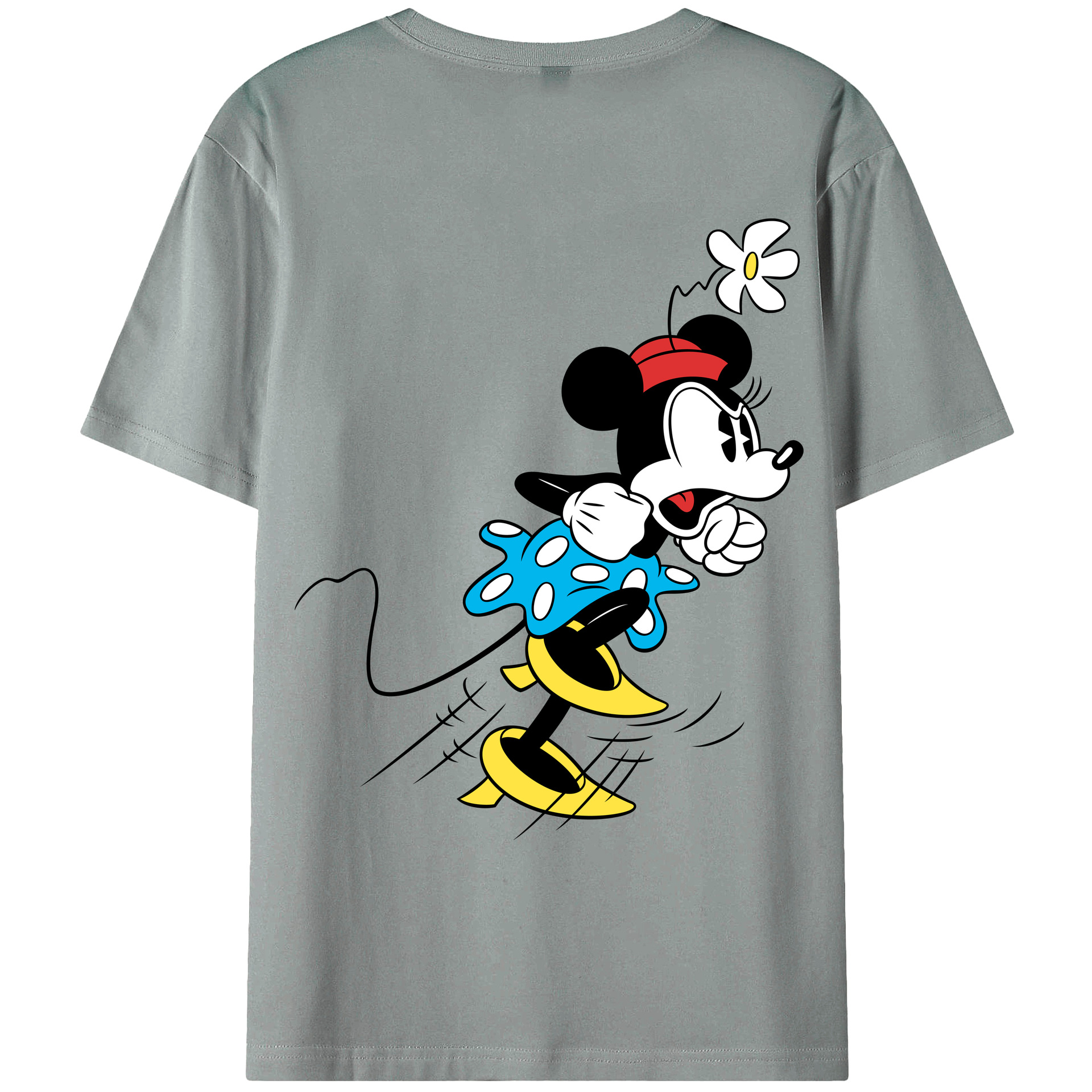 ミッキーマウス Mickey Mouse 綿100％ メンズ半袖Tシャツ（バックプリント） 通気性